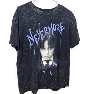Wednesday Nevermore Grunge Goth Tee T-Shirt Womens XL